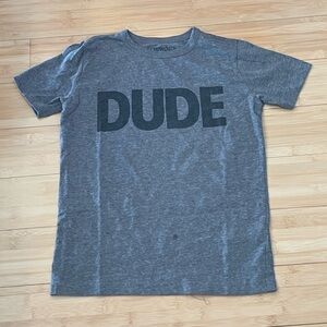 LIKE NEW! Crewcuts Kids Red Blue Graphic “Dude” Cotton Tee Sz 8